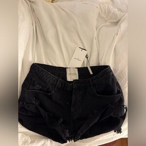 One Teaspoon Black bandit Jean shorts